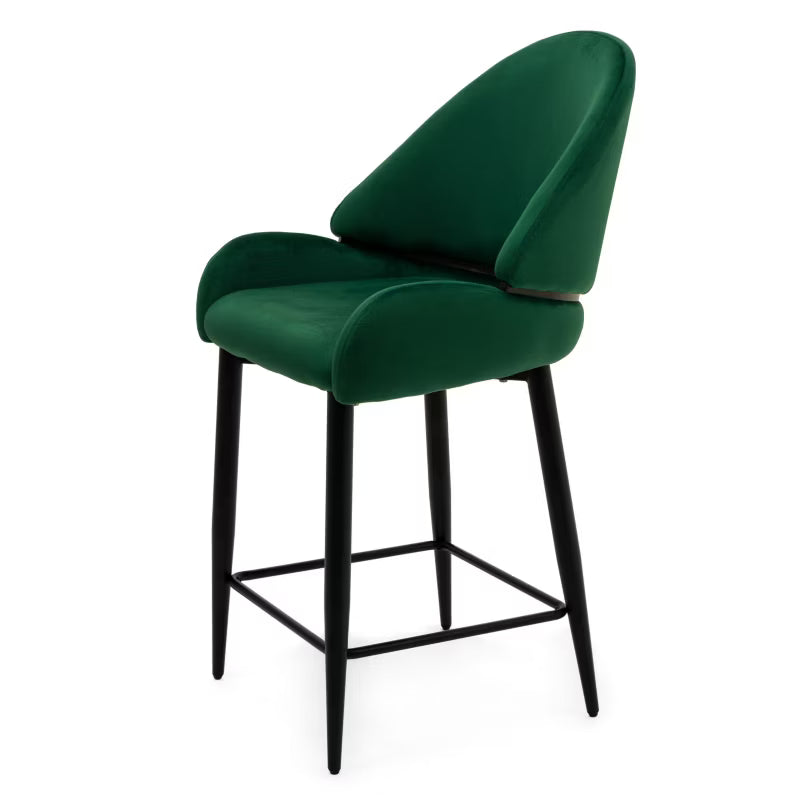 Barstol BERGAMO Velour med Sorte Metalben