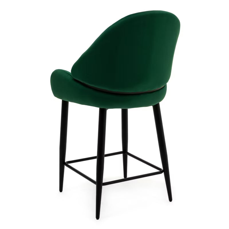 Barstol BERGAMO Velour med Sorte Metalben