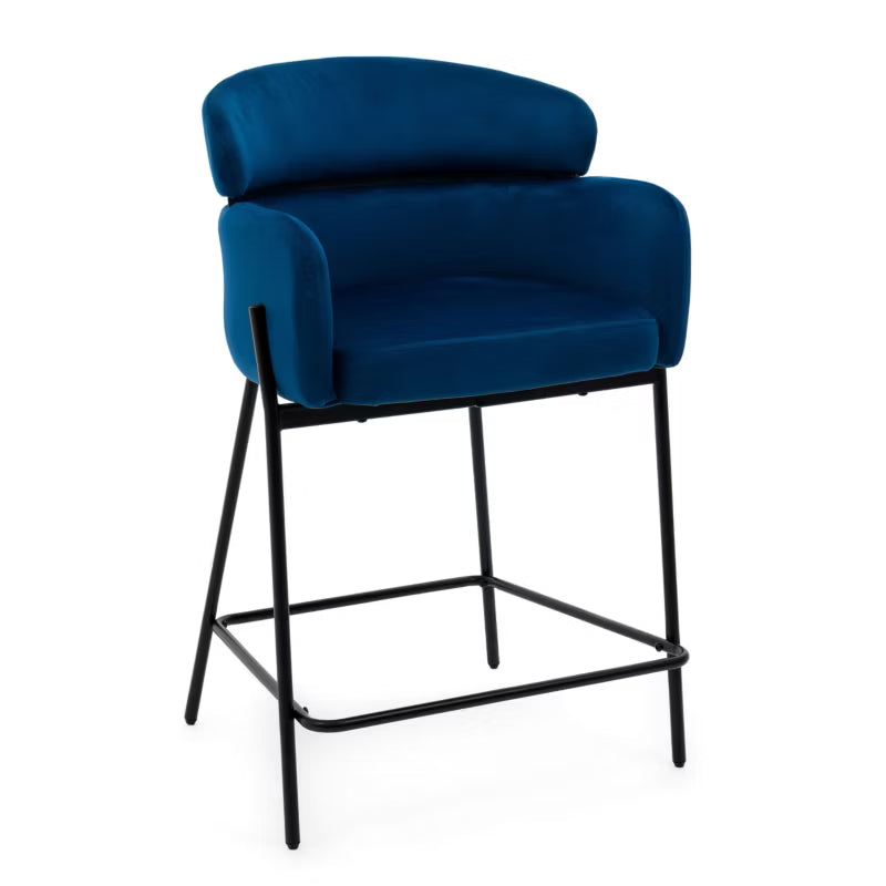 Barstol Bolzano 60x55x99 cm Mørkeblå Fløjl