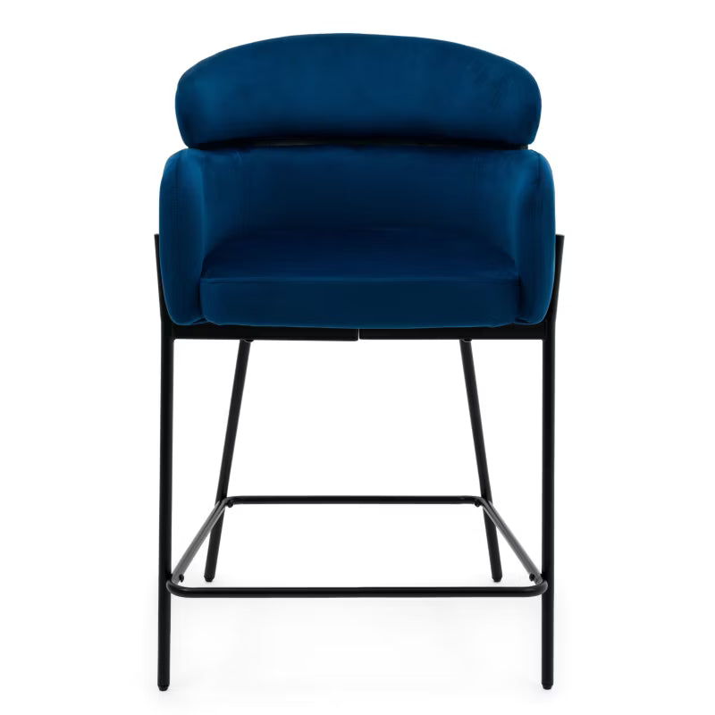 Barstol Bolzano 60x55x99 cm Mørkeblå Fløjl