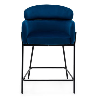 Barstol Bolzano 60x55x99 cm Mørkeblå Fløjl