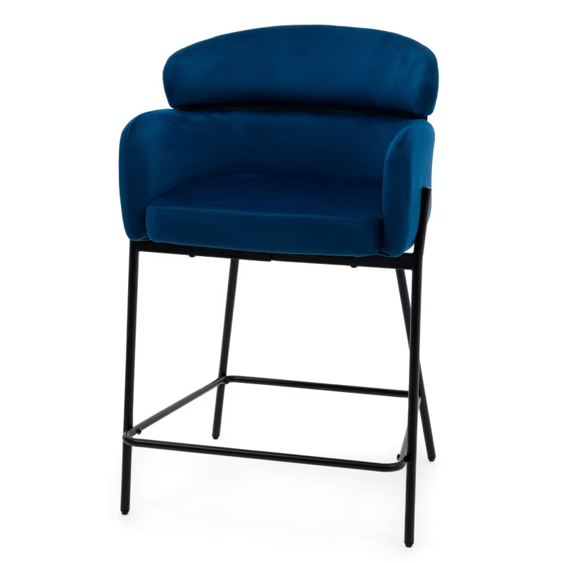 Barstol Bolzano 60x55x99 cm Mørkeblå Fløjl