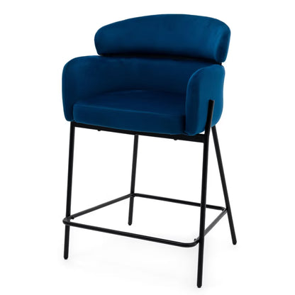 Barstol Bolzano 60x55x99 cm Mørkeblå Fløjl