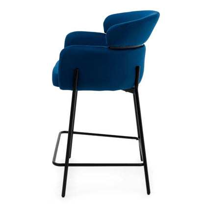 Barstol Bolzano 60x55x99 cm Mørkeblå Fløjl