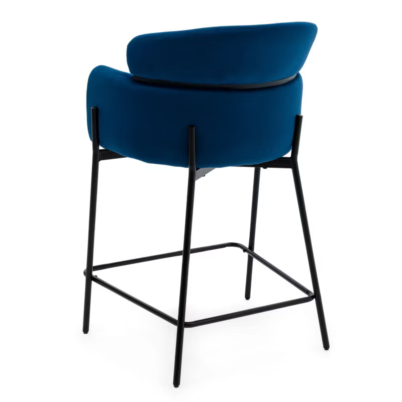 Barstol Bolzano 60x55x99 cm Mørkeblå Fløjl