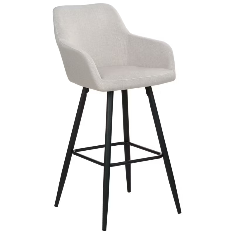 Barstol Casmalia 50x54x103 cm Gråbeige Velour 2 Stk.