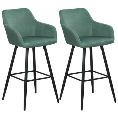 Barstol Casmalia 50x54x103 cm Mørkegrøn Velour Sæt af 2