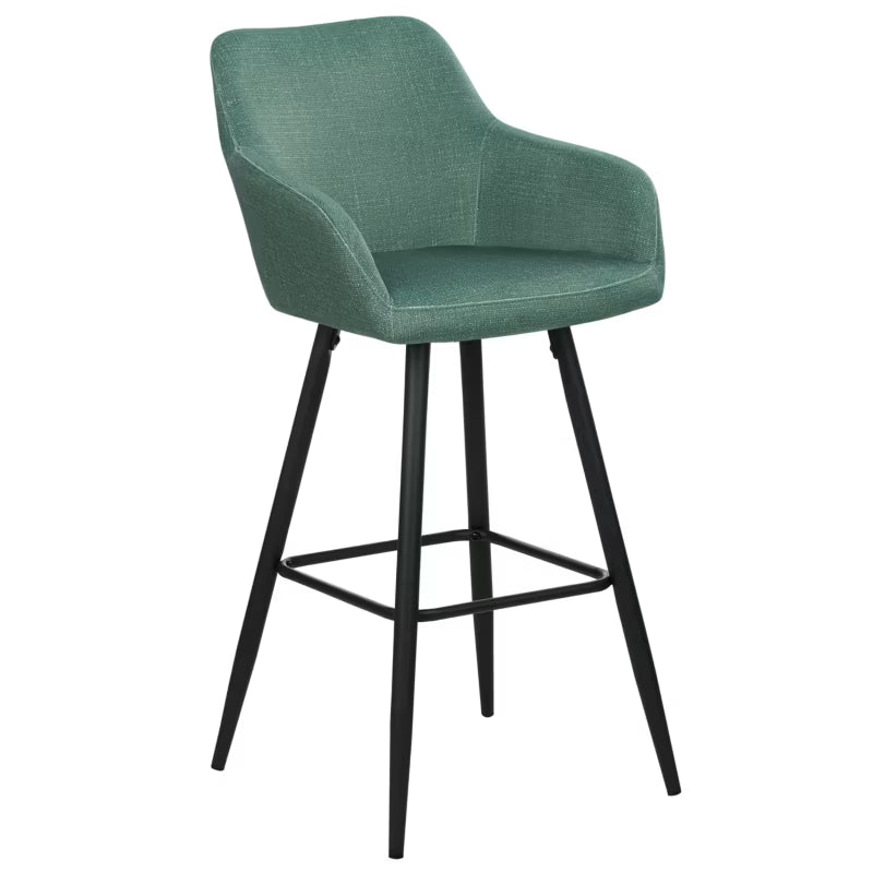 Barstol Casmalia 50x54x103 cm Mørkegrøn Velour Sæt af 2