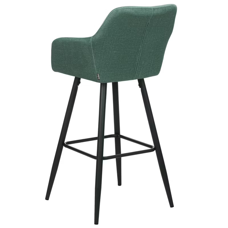 Barstol Casmalia 50x54x103 cm Mørkegrøn Velour Sæt af 2