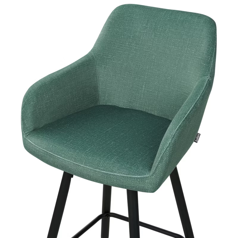 Barstol Casmalia 50x54x103 cm Mørkegrøn Velour Sæt af 2