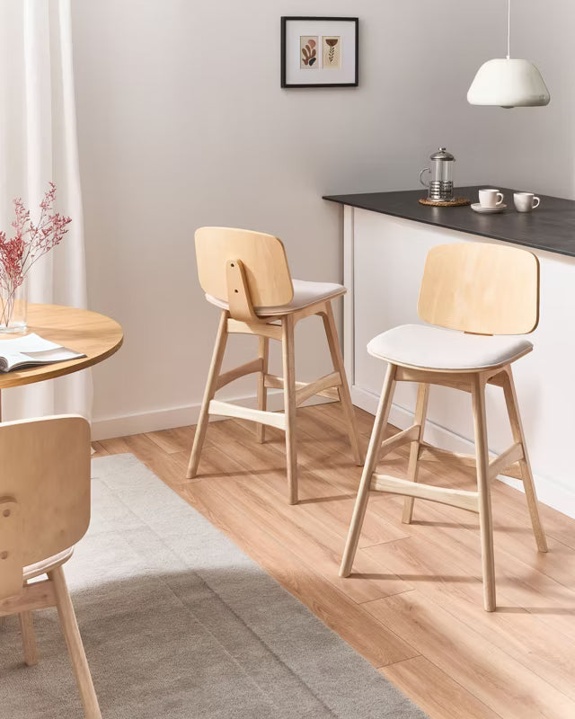 Barstol Charleston Sæt af 2 stk. Lys Brun og Beige