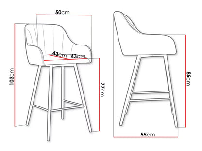 Barstol Colin 50x55x103 cm Sort Metal