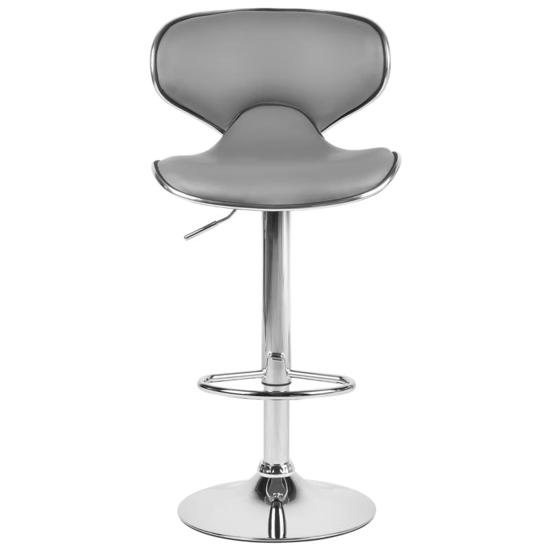Barstol Conway Kunstlæder Drejbar Grå Sæt med 2 Stk