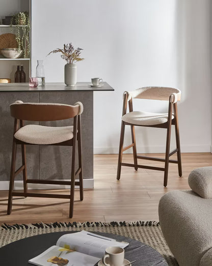 Barstol Day Bouclé Brun og Beige 2 Stk