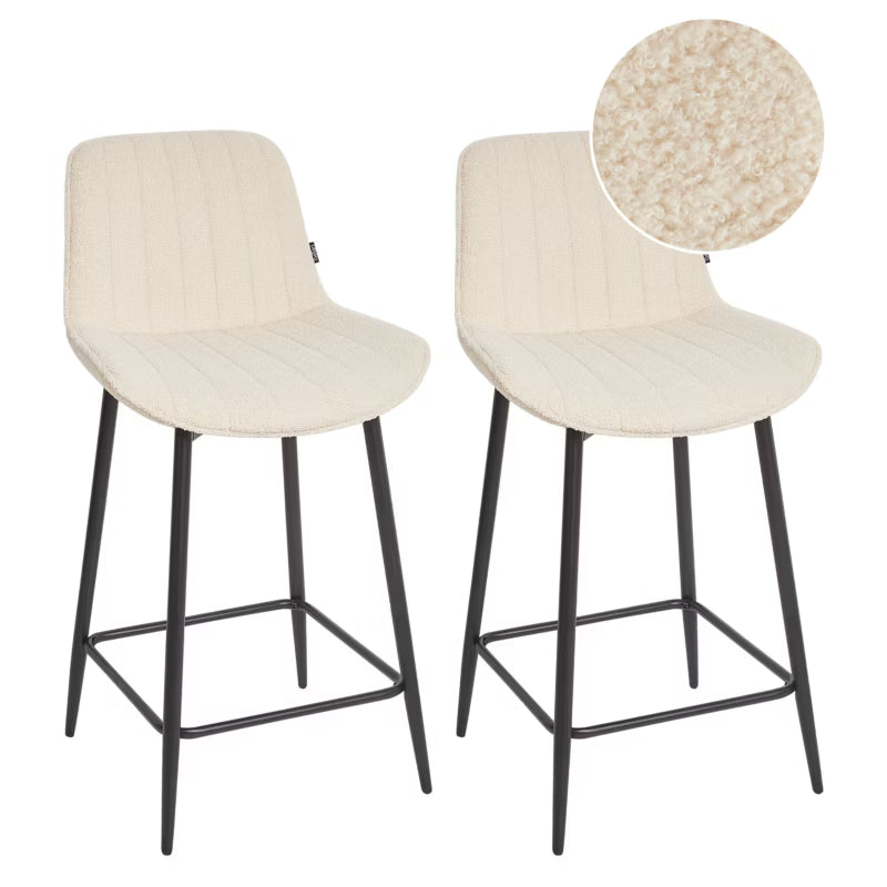Barstol Dubrovnik Bouclé Lysebeige 2 Stk