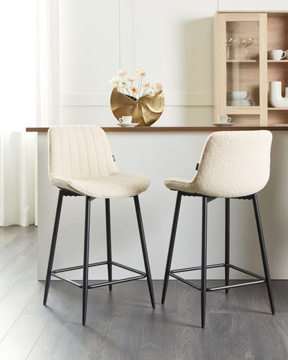 Barstol Dubrovnik Bouclé Lysebeige 2 Stk