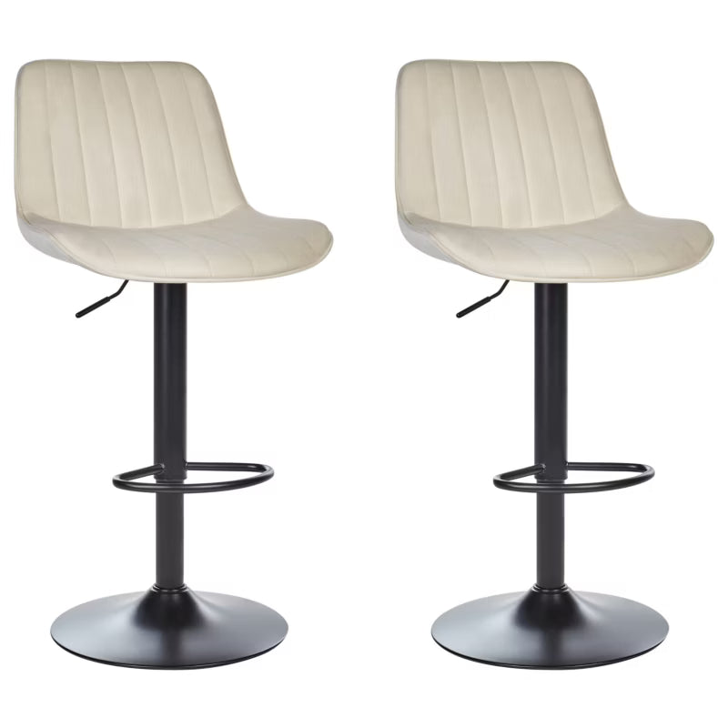 Barstol Dubrovnik Drejelig Velour Lys Beige 2 Stk