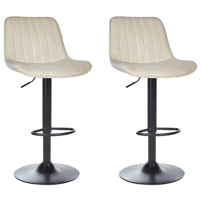 Barstol Dubrovnik Drejelig Velour Lys Beige 2 Stk