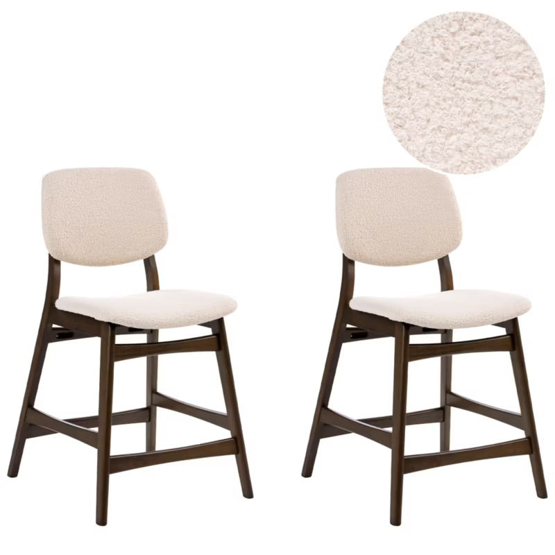 Barstol Elaine Bouclé Brun Lys Beige 2 Stk