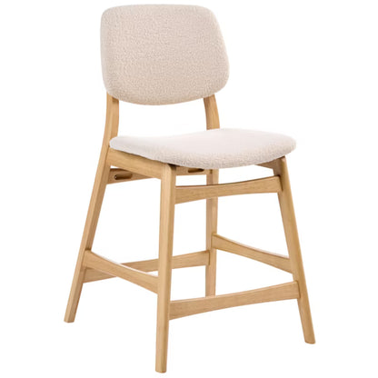 Barstol Elaine Bouclé Sæt med 2 Stk. Beige/Lys Brun