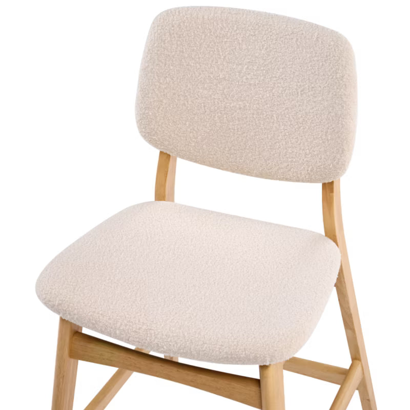 Barstol Elaine Bouclé Sæt med 2 Stk. Beige/Lys Brun