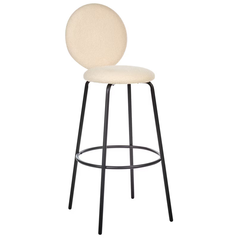 Barstol Emery Bouclé 43x43x107 cm Beige 2 Stk.