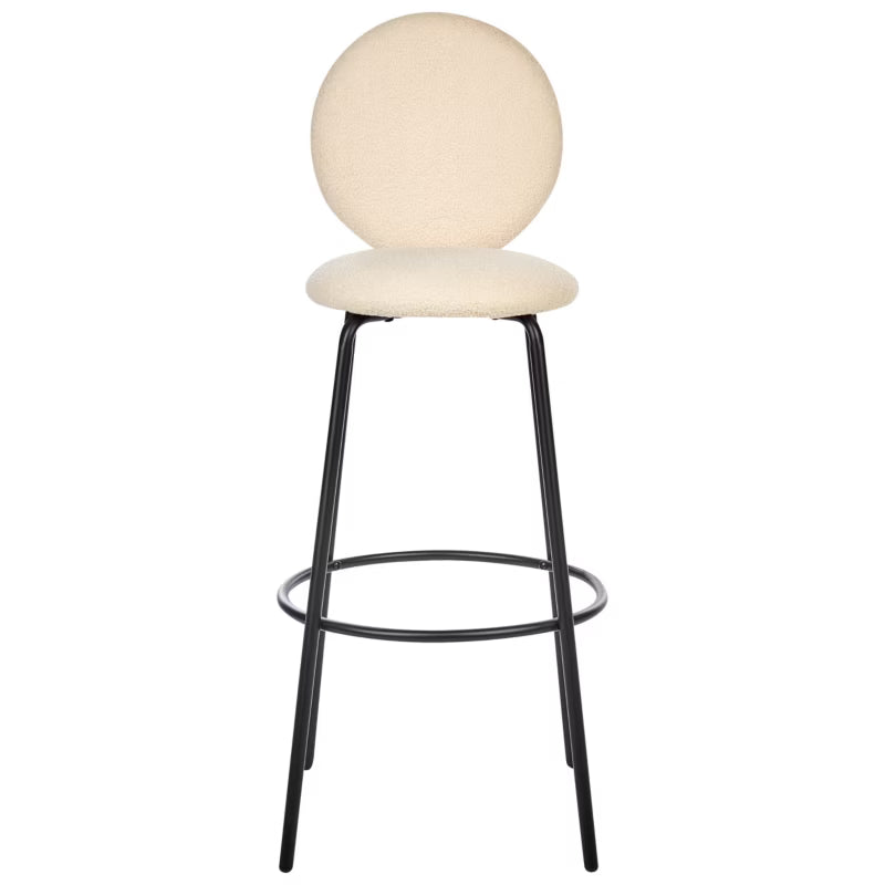 Barstol Emery Bouclé 43x43x107 cm Beige 2 Stk.