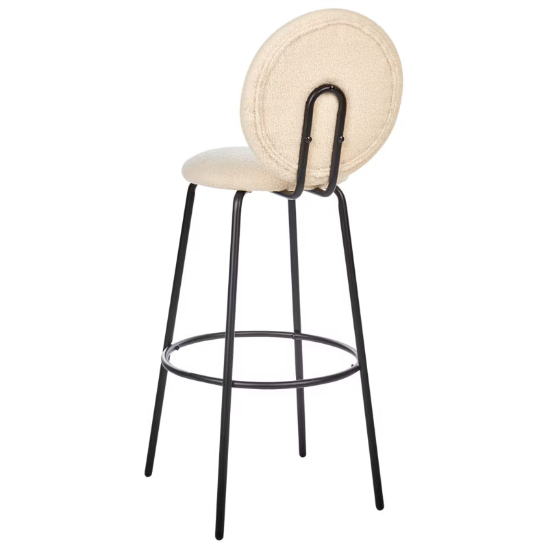 Barstol Emery Bouclé 43x43x107 cm Beige 2 Stk.