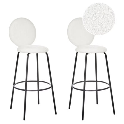 Barstol EMERY Bouclé Hvid 2 Stk