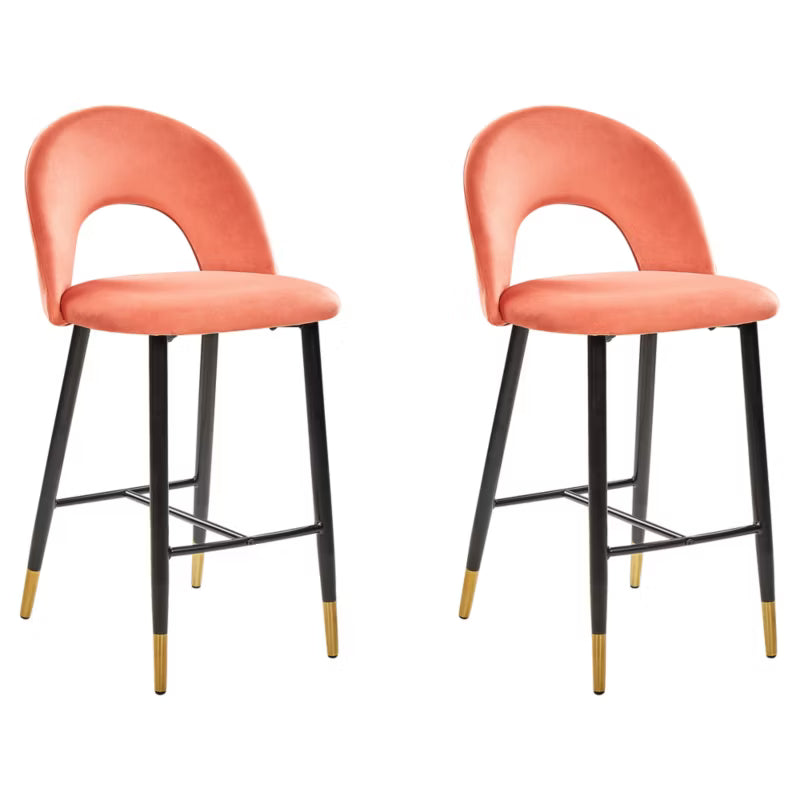 Barstol Falton 46x50 cm Koralrød Velour 2 Stk
