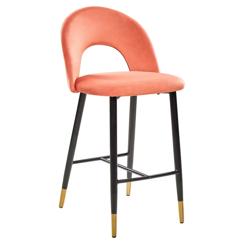 Barstol Falton 46x50 cm Koralrød Velour 2 Stk