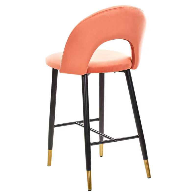 Barstol Falton 46x50 cm Koralrød Velour 2 Stk