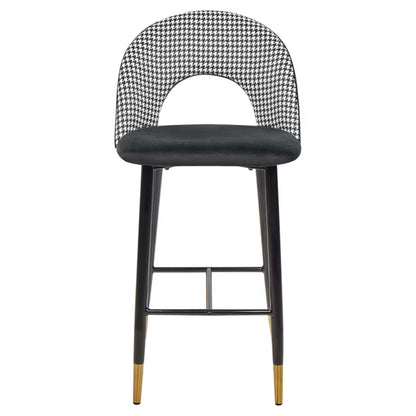 Barstol Falton 48x49x98 cm Sort og Hvid Velour 2 Stk