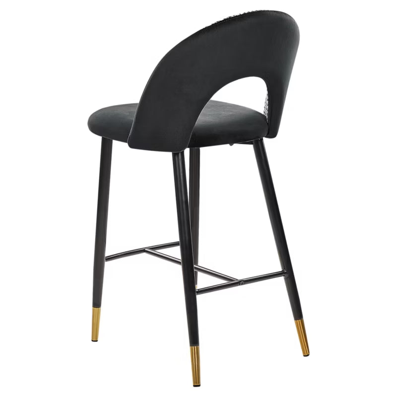 Barstol Falton 48x49x98 cm Sort og Hvid Velour 2 Stk