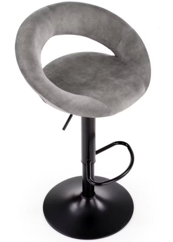 Barstol Fløjl Justerbar 53x48x100 cm Grå