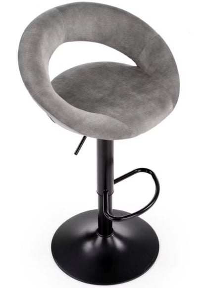 Barstol Fløjl Justerbar 53x48x100 cm Grå