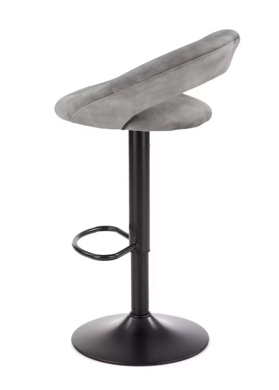 Barstol Fløjl Justerbar 53x48x100 cm Grå