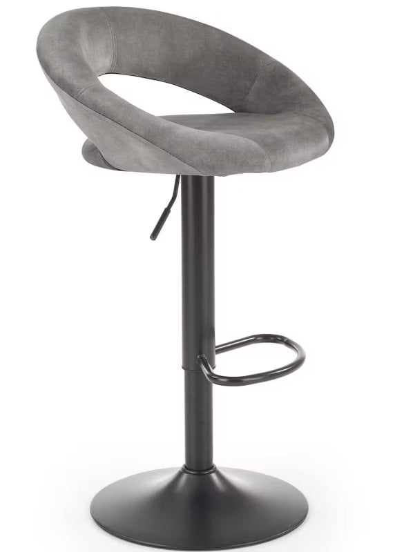 Barstol Fløjl Justerbar 53x48x100 cm Grå