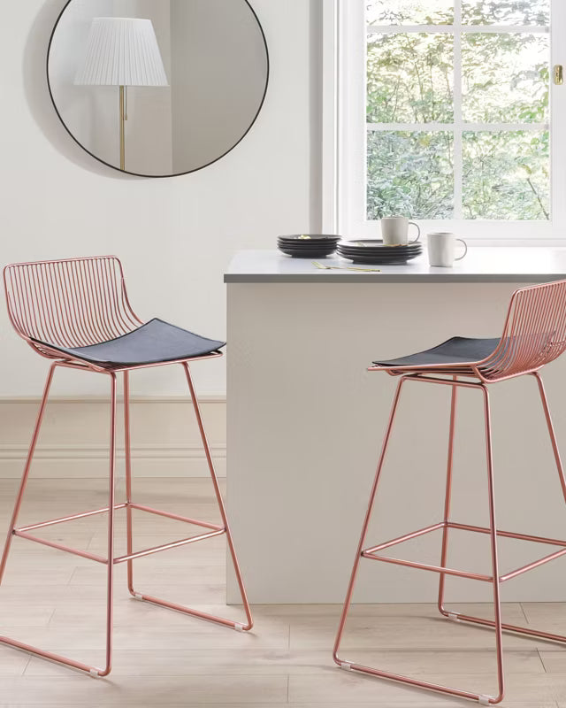Barstol Fredonia 50x49x97 cm Rosa Guld 2 Stk