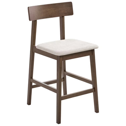 Barstol Isanti 2 Stk. Mørkebrun og Beige Træ