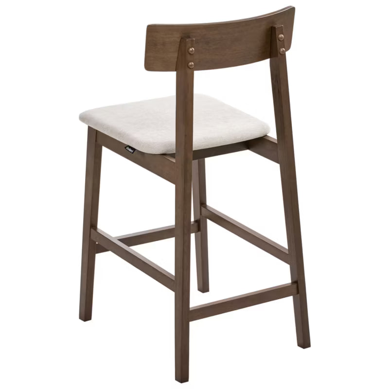 Barstol Isanti 2 Stk. Mørkebrun og Beige Træ