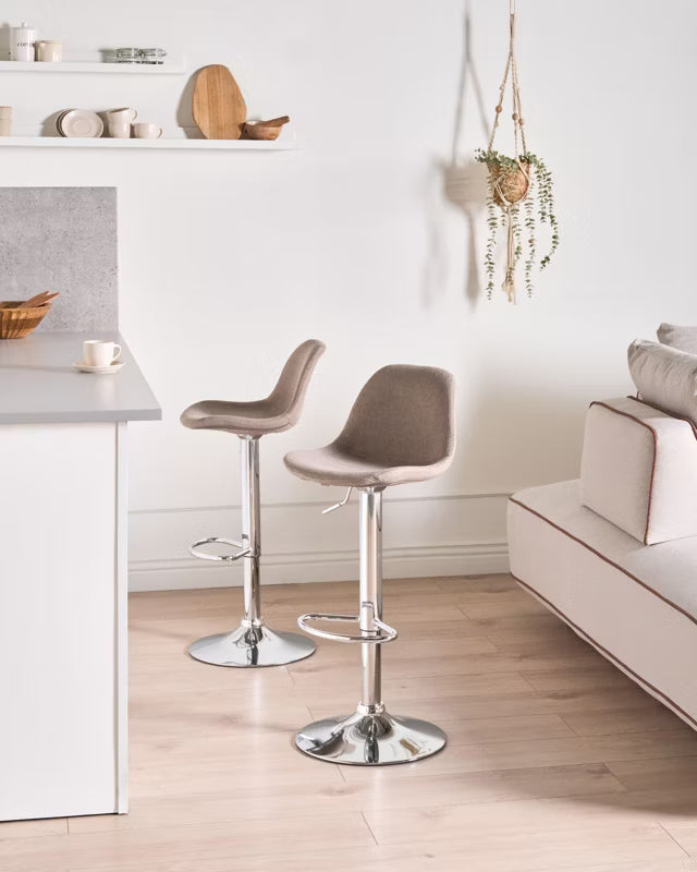 Barstol Kahla Drejelig Beige Grå Sæt med 2 Stk.