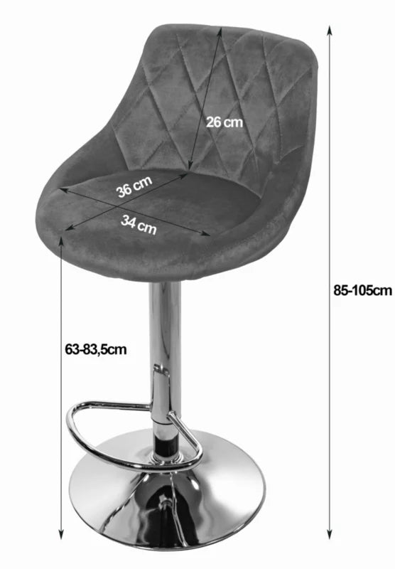 Barstol Kast 45,5x49 cm Sort Krom