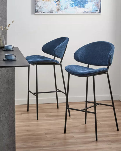 Barstol Kiana 49x59x104 cm Mørkeblå Sæt af 2