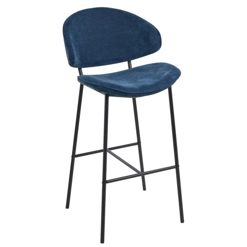 Barstol Kiana 49x59x104 cm Mørkeblå Sæt af 2