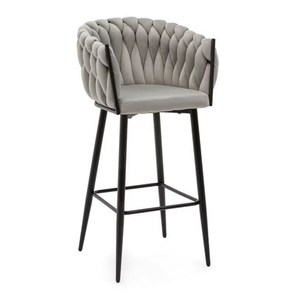 Barstol Latina 54x55x95 cm Lysegrå Fløjl