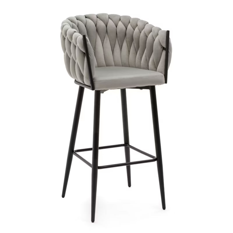 Barstol Latina 54x55x95 cm Lysegrå Fløjl