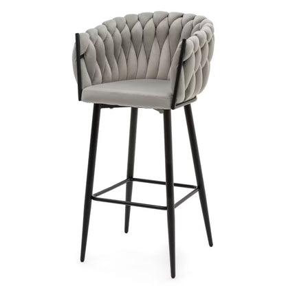 Barstol Latina 54x55x95 cm Lysegrå Fløjl