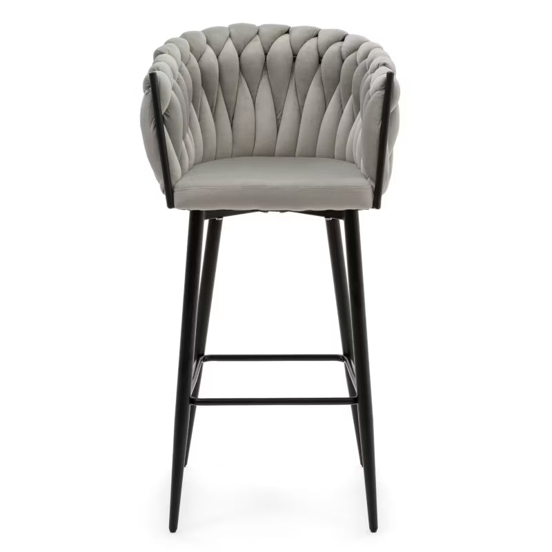Barstol Latina 54x55x95 cm Lysegrå Fløjl