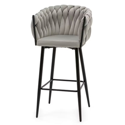 Barstol Latina 54x55x95 cm Lysegrå Fløjl